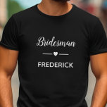 Camiseta Novio Moderna Con Nombre En Boda Blanco<br><div class="desc">¡Tu novia se va a divertir mucho con esta camiseta personalizada cuando te ayude con tus sesiones de planificación de bodas! ¡Muéstrale cuánto significa para ti con este regalo especial!</div>