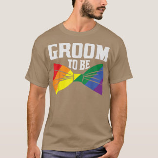 Camiseta Novio para ser compromiso LGBTQ fiesta de boda coi