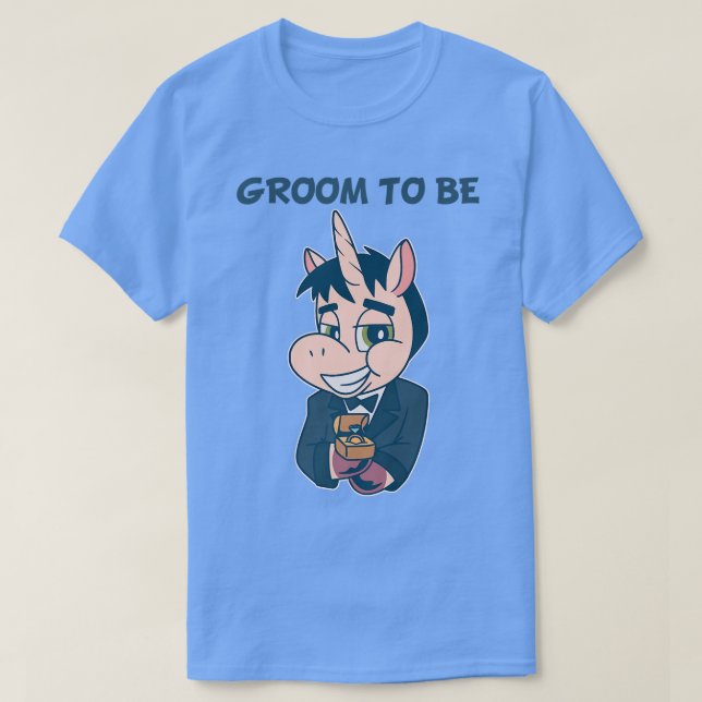 Camiseta Novio Para Ser Unicornio Boda Novio Fiesta de Desp (Diseño del anverso)