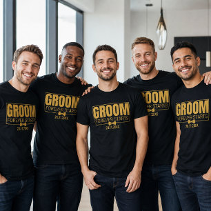 Camiseta Novio Personalizado Para Siempre Comienza Fecha de