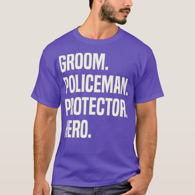 Camiseta Novio Policía Protector Héroe Novio Profesión (Anverso)