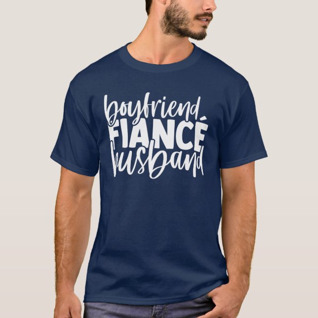 Camiseta Novio prometido marido a juego lindo boda compromi (Anverso)