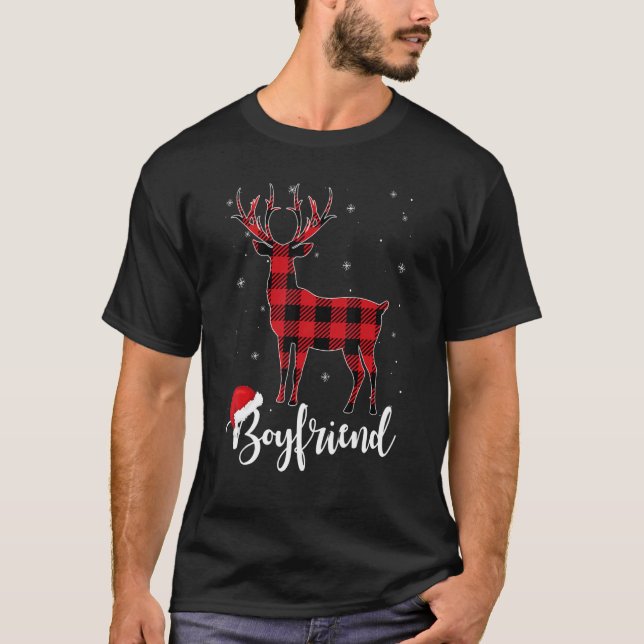 Camiseta Novio reno búfalo Navidades rojos de felpa Paj (Anverso)