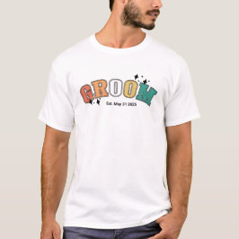 Camiseta Novio Retro Fecha de Boda Personalizada Despedida 