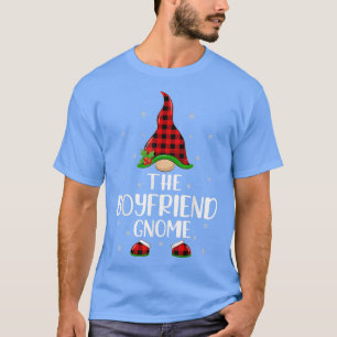 Camiseta Novio rojo con juego de búfalo Gnome Christm