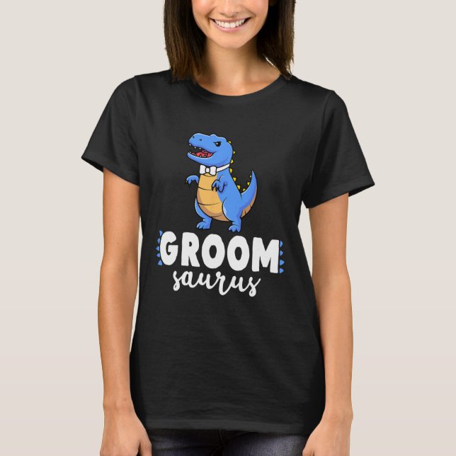 Camiseta Novio Saurus Dinosaurio Compromiso Bodas Parejas M (Anverso)