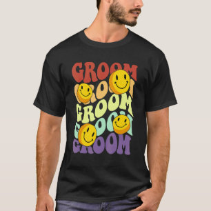 Camiseta novio sonrisa retro cara celebración boda despedid