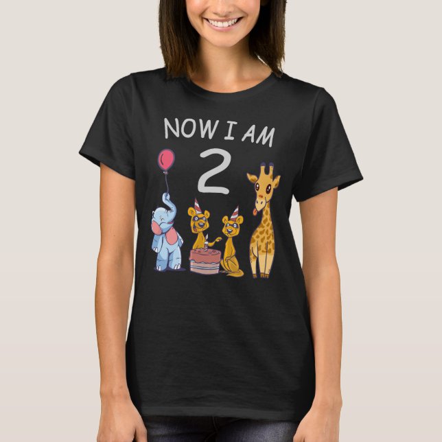 Camiseta Now I am 2 year old 2nd Birthday at the Zoo (Anverso)