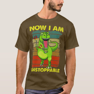 Camiseta Now I Am Unstoppable TRex Funny Short Dinosaur Arm