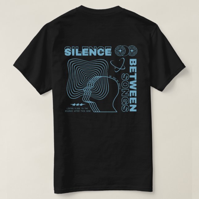 CAMISETA NØX STUDIOS — SILENCE BETWEEN SONGS. (Reverso del diseño)