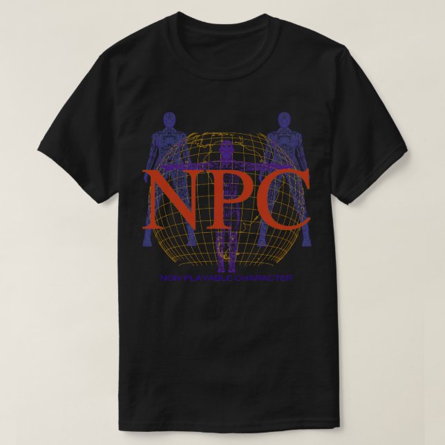Camiseta NPC Meme Retro Y2K Chiste gráfico de computadora (Diseño del anverso)