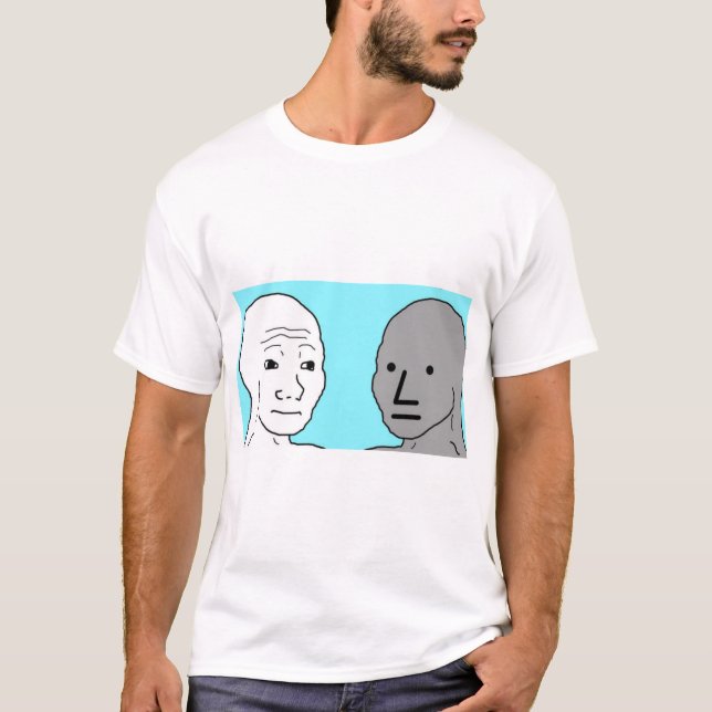 Camiseta NPC Wojak Meme de carácter no jugador regalo (Anverso)