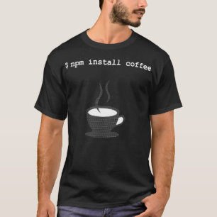 Camiseta npm instalar café JavaScript art cat
