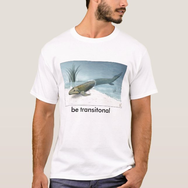 Camiseta NSF-ilustracion-de-tiktaalik, sea transitonal (Anverso)