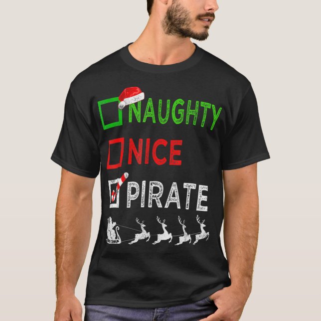 Camiseta Ntraviesa Navidades piratas graciosos renos de San (Anverso)