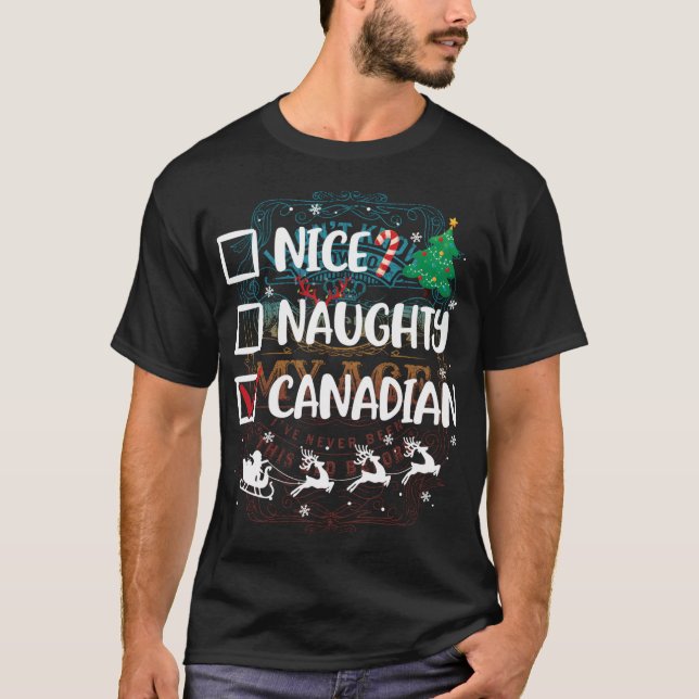 Camiseta Ntrina Navidades canadienses Funny Santa Hat Xm (Anverso)