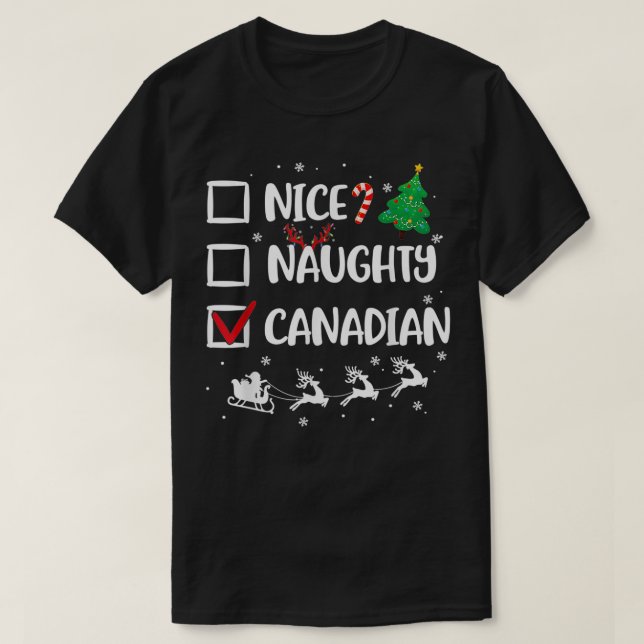 Camiseta Ntrina Navidades canadienses Funny Santa Hat Xm (Diseño del anverso)