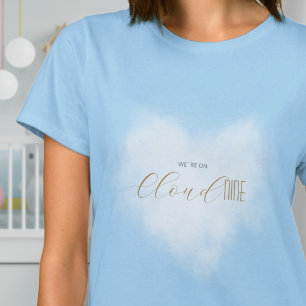 Camiseta Nube 9 Azul Celeste Baby Shower Mamá Familia