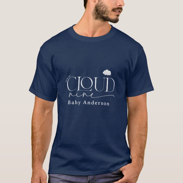 Camiseta Nube azul marino nueve duchas moderno (Anverso)