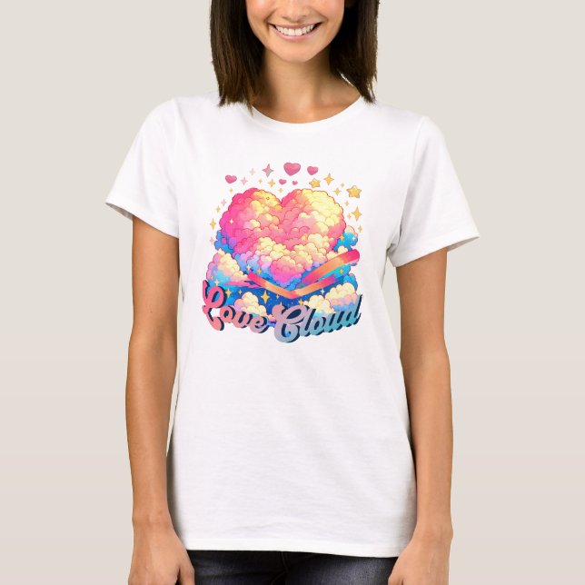 Camiseta Nube de amor: diseño caprichoso de corazón y nube (Anverso)