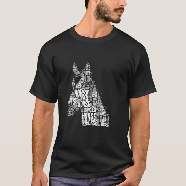 Camiseta Nube de Etiquetas Caballo (Anverso)