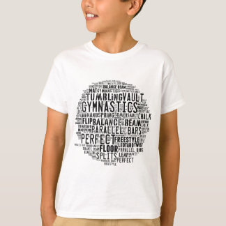 Camiseta Nube de la palabra de la gimnasia que cae