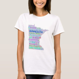 Camiseta Nube de la palabra de Minnesota