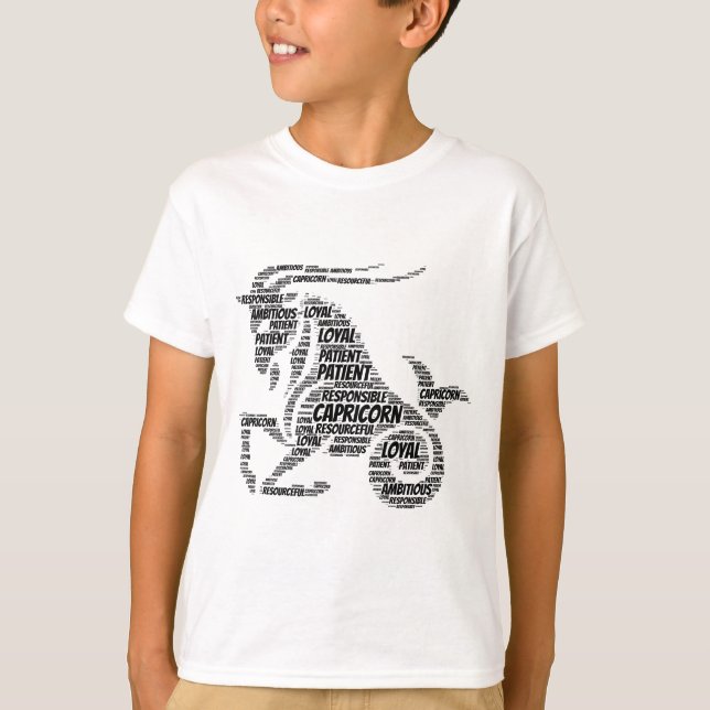 Camiseta Nube de la palabra del Rótulo del zodiaco de la (Anverso)
