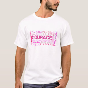 Camiseta Nube de la palabra del valor del cáncer de pecho