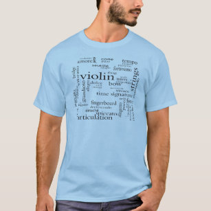 Camiseta nube de la palabra del violín