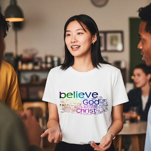 Camiseta nube de palabras cristiana