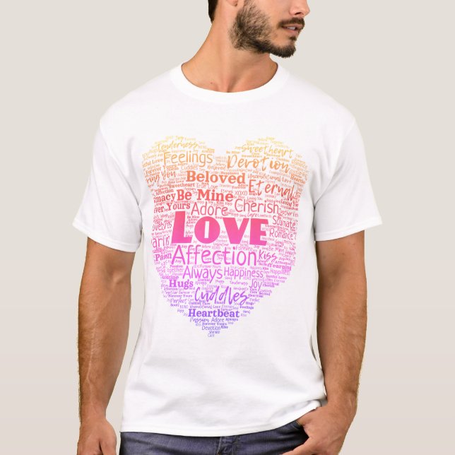 Camiseta Nube de palabras de amor (Anverso)