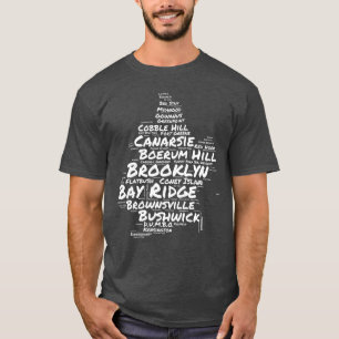 Camiseta Nube de palabras de barrios de Brooklyn Nueva York