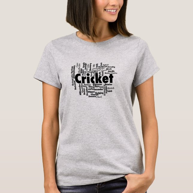 Camiseta Nube de palabras de críquet (Anverso)