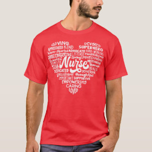 Camiseta Nube de palabras de enfermera de corazón