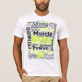 Camiseta Nube de palabras de entrenamiento fuerte en el gim
