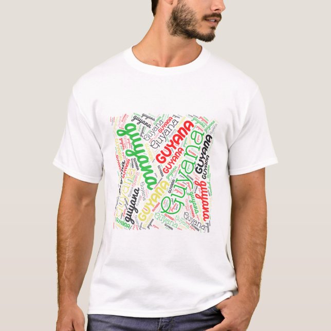 Camiseta Nube de palabras de Guyana (Anverso)