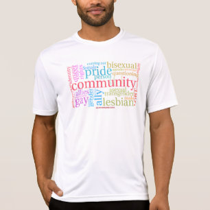 Camiseta nube de palabras de la comunidad arcoíris LGBTQ+ d