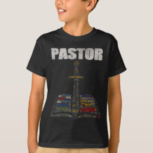 Camiseta Nube de palabras de ministro cristiano Iglesia Pas