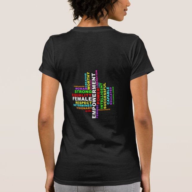 Camiseta Nube de palabras de mujeres fuertes (Reverso)