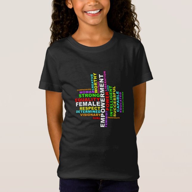 Camiseta Nube de palabras de mujeres fuertes (Anverso)