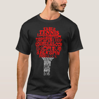 Camiseta Nube de palabras de tenis de mesa