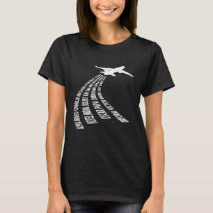 Camiseta Nube de palabras del alfabeto fonético de avión pi