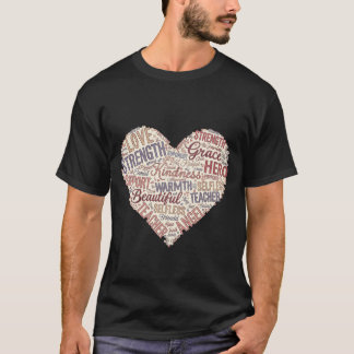Camiseta Nube de palabras del corazón de la madre Amor Fuer