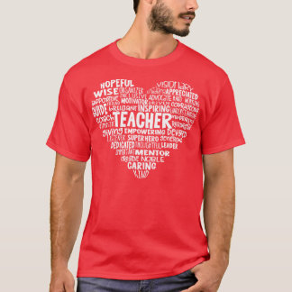 Camiseta Nube de palabras del corazón del profesor