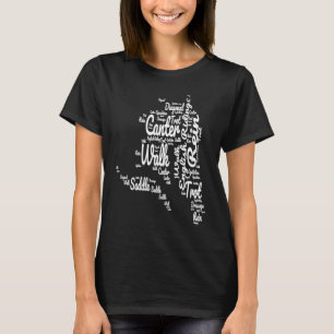 Camiseta Nube de palabras ecuestres jinete de caballos caba