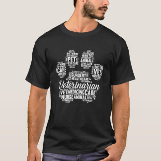 Camiseta Nube de palabras Medicina Veterinaria Veterinario