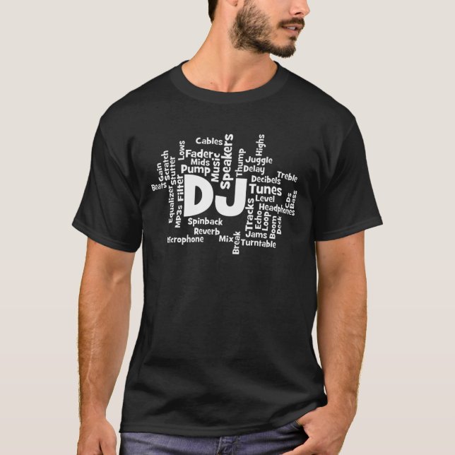 Camiseta Nube de palabras para DJ (Anverso)
