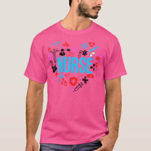 Camiseta Nube de palabras para enfermera de corazón 2