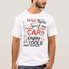 Camiseta Nube de palabras para entusiastas de automóviles